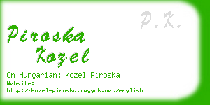 piroska kozel business card